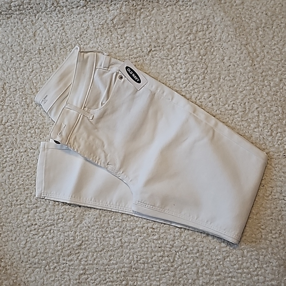 Old Navy Mid Rise, Super-Skinny White Ankle Jeans for Women
